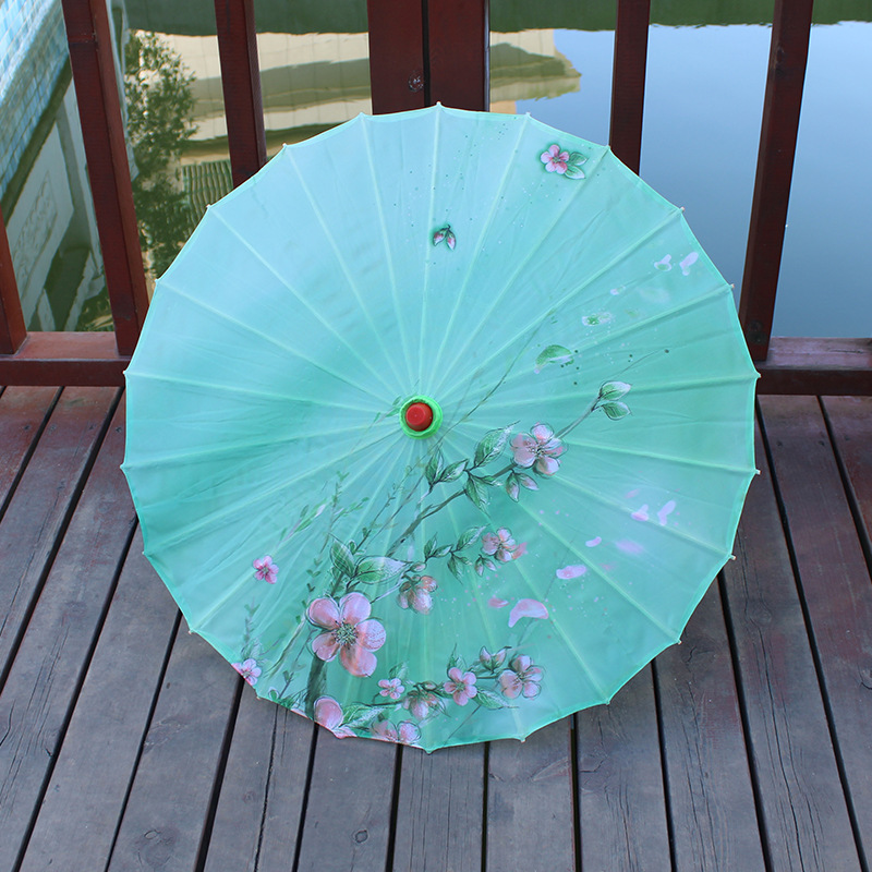 廠家直供油紙傘吊頂裝飾傘女千里江山圖古風舞蹈漢服中國風綢布傘