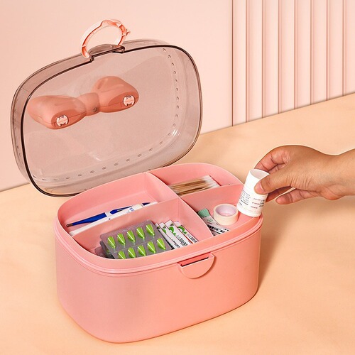 Medicine box household medicine box large capacity baby medicine storage box medical box children's portable double layer first aid