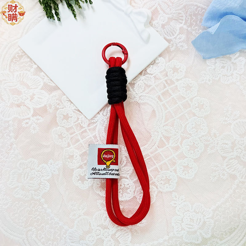 Doble capa de nylon trenzado accesorios llavero bolso colgante de montaña fichaje de peluche muñeca cadena de teléfono móvil colgante con