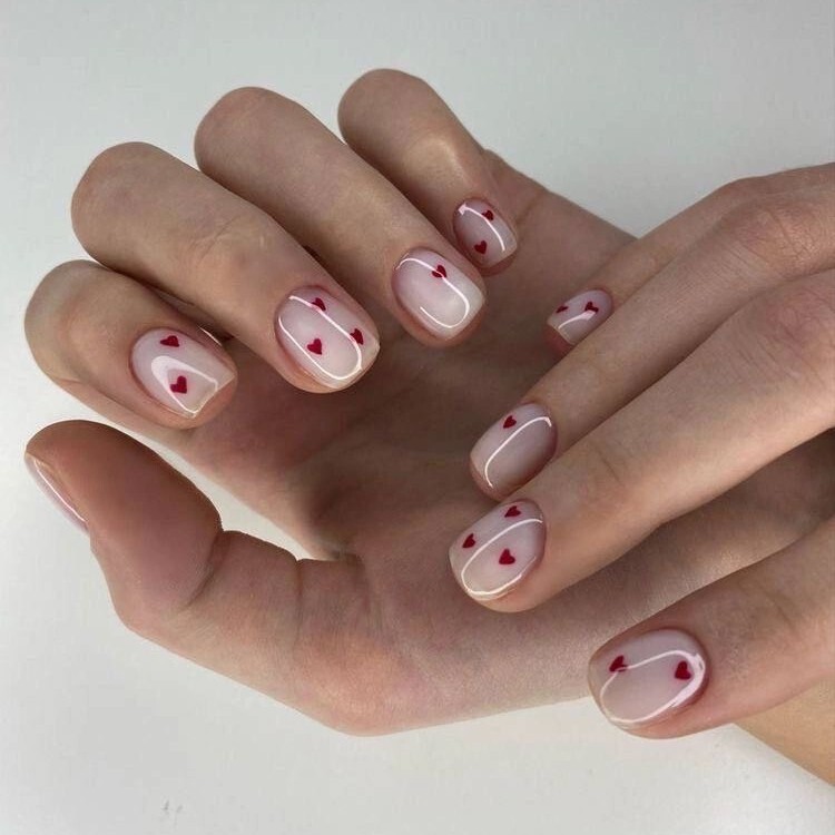 24 Pieces of Milky White Bright Oil Red Heart Fake Nails Valentine's Day Removable Heart-Shaped Press-On Nail Pieces Manicure Pieces 24 Pieces of Milky White Bright Oil Red Heart Fake Nails Valentine's Day Removable Heart-Shaped Press-On Nail Pieces Manicure Pieces