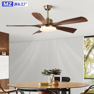 Fan Light Walnut Color Hanging Fan Light Vintage Living Room Light Bedroom Light New Chinese Bronze Color Restaurant Fan Chandelier