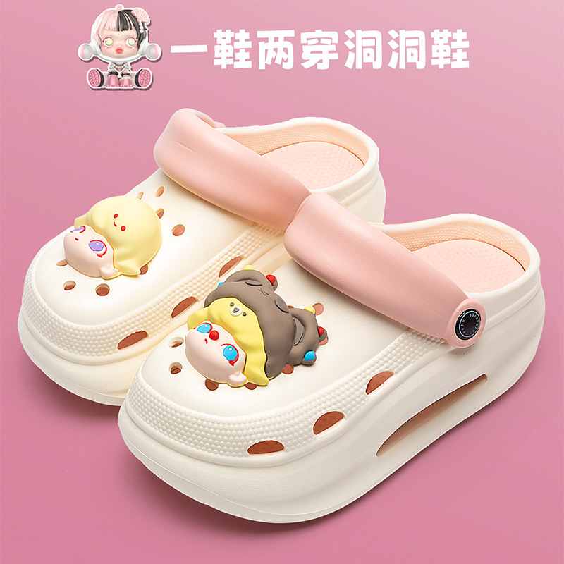 Adult Women's Thick-Soled Clogs Women's New Non-Slip Beach Heightening Toe Sandals Slippers Women's Summer Outer Wear