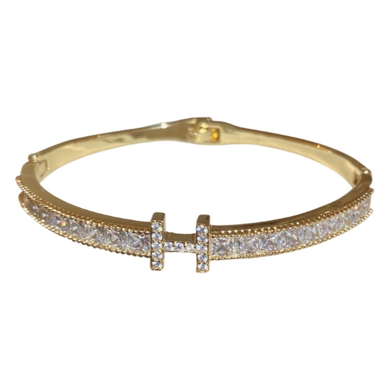 Corea del Sur Super flash ZIRCON carta hebilla pulsera moda de alto grado temperamento pulsera luz lujo todo partido pulsera al por mayor