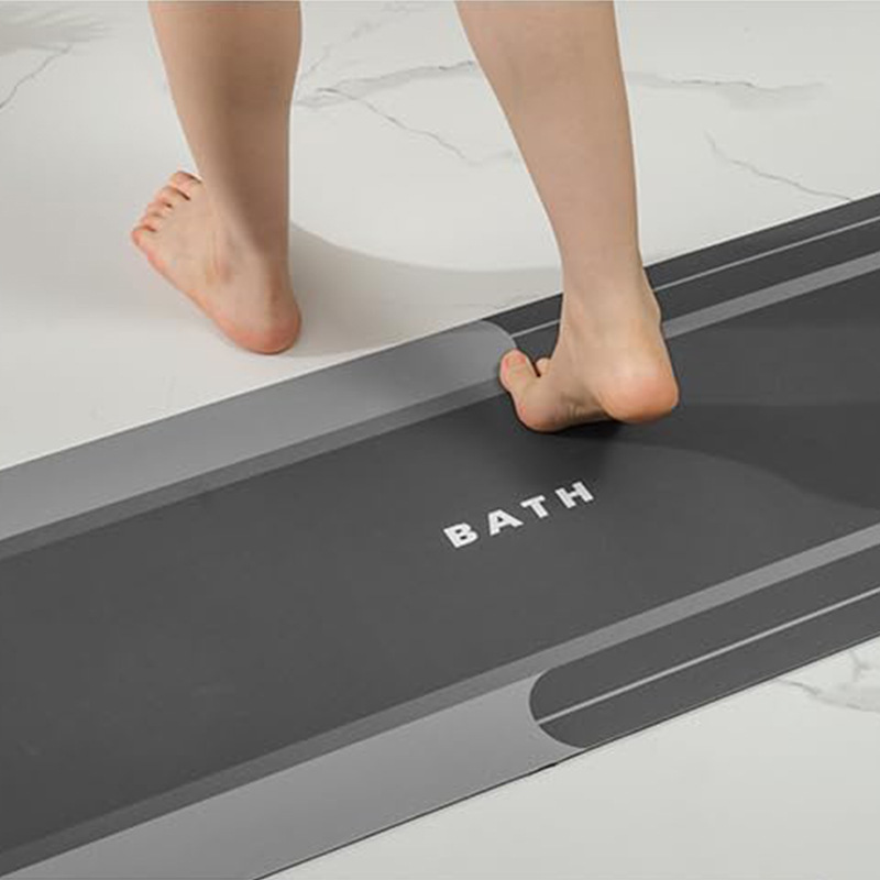Alfombra de baño suave de tierra de diatomeas, alfombra antideslizante para puerta de entrada, alfombra para puerta de entrada, inodoro, cocina, alfombra para pies, alfombra a prueba de humedad