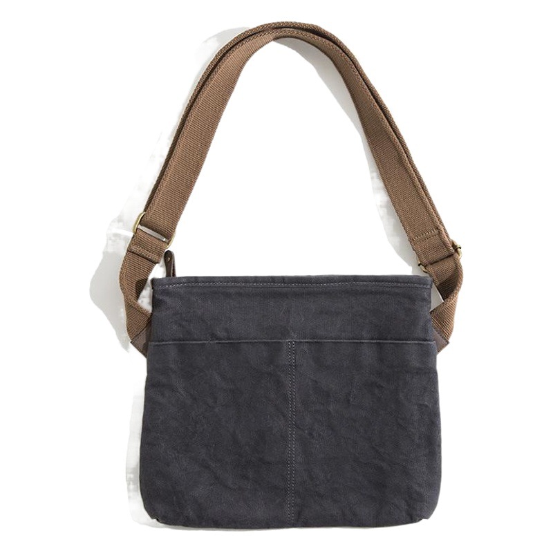 Maden Workwear American Retro Single-Shoulder Crossbody Waxed Canvas Bag for Commuting, Messenger Style, Durable, Vintage, Waterproof, Large Men's Canvas Bag
