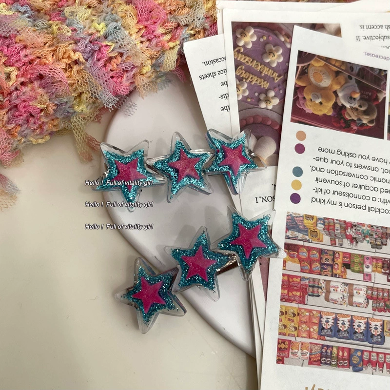 Заколка Hairgrip Cute Brand в виде звезды, летняя противоскользящая пара, яркий аксессуар для волос