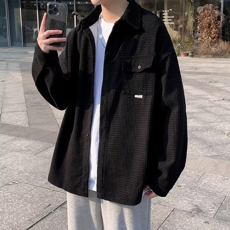 Estilo japonés Harajuku 2024 primavera y otoño abrigo guapo hombre ins marca de moda callejera estilo de Hong Kong chaqueta suelta de tendencia coreana