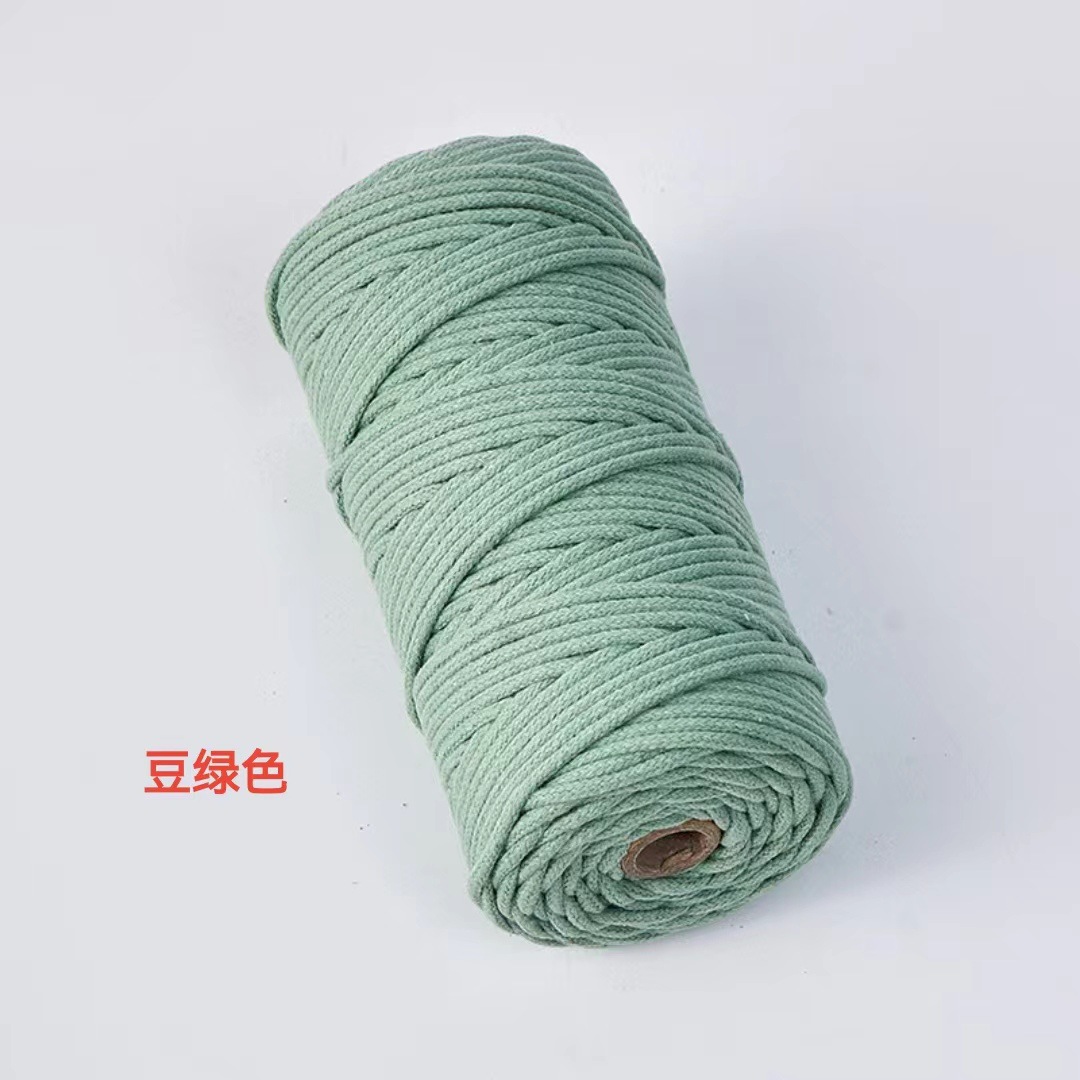 Cuerda de algodón con núcleo de color de 4mm, cuerda de nudo, pulsera de cuerda tejida a mano, cuerda de algodón, cuerda de tapiz, funda de botella creativa, cuerda decorativa