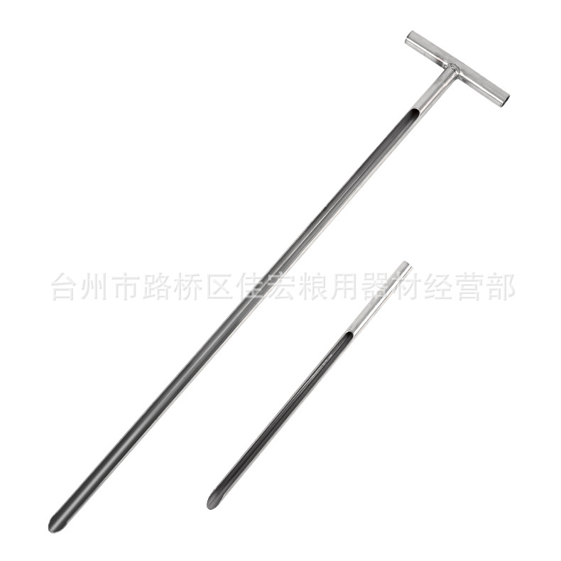 Muestreador de acero inoxidable polvo de partículas medicina médica taladro recto-a través de ranura larga cabeza Roma partícula sólida engrosada tubo mango horizontal