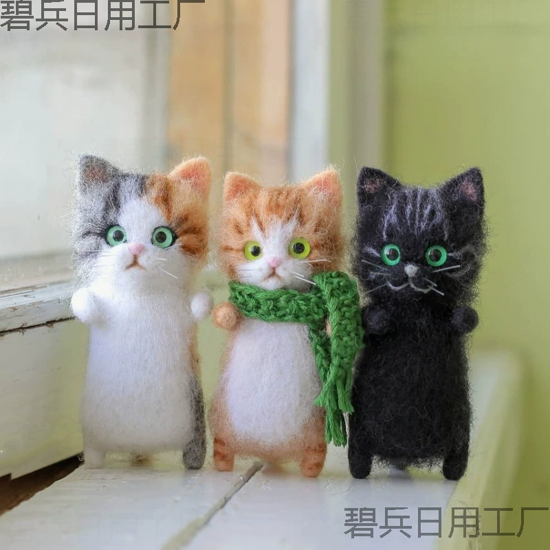 Набор для творчества из войлока для котят, материалы для изготовления кукол из войлока, ручная работа