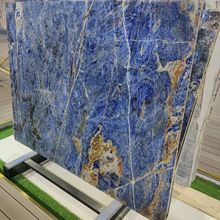 景泰蓝奢石海冰蓝梦幻宝蓝厨房台面大理石背景墙楼梯石材茶几台面