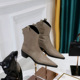 009-5 Vintage Fashion Versatile Thick Heel Short Boots Pointed Toe Slim English Short Boots Knight Boots Women