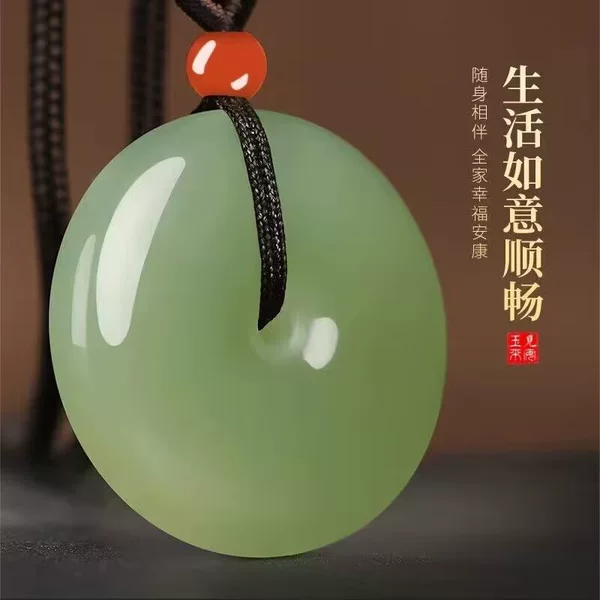 Wholesale pure natural safety buckle large pendant men and women couple's jade pendant safety buckle jade pendant jade pendant Jade