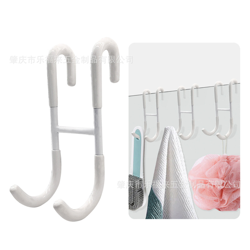 卸売多目的 S 字型フックダブルフック浴室キッチンタオルフックパンチフリーコートフックドアバックフックガラスドア|undefined