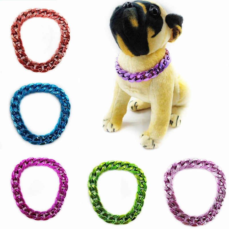 Трансграничный новый цветной ошейник для домашних животных кот Тедди Фа Доу Бомирки Кики Шиба собака пластиковое большое золотое ожерелье