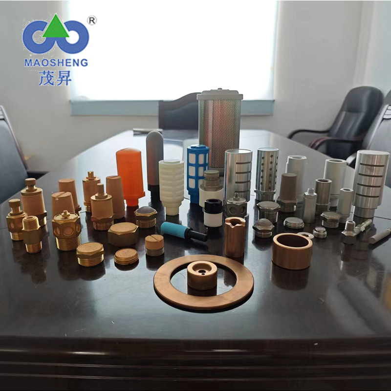 铜消声器气动接头塑料消声器平头/长头/节流堵头电磁阀铜镀镍消声