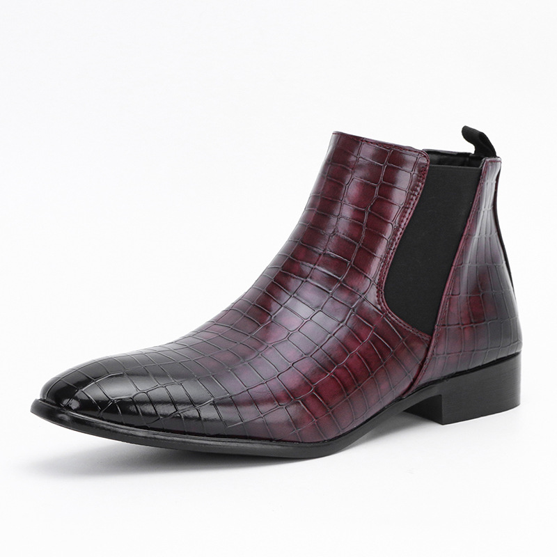 Men cut British style casual men's ankle boots_voghion.com