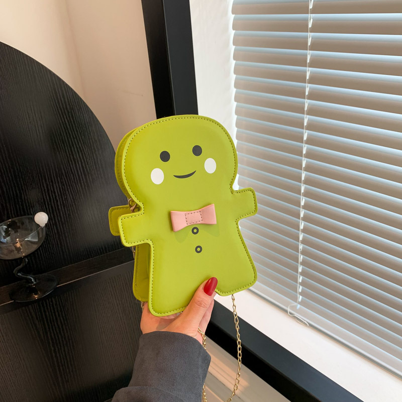 Bolso de hombro de moda simple 2024 invierno nuevo lindo muñeco de nieve de dibujos animados bolso de nicho cadena de horno oblicuo