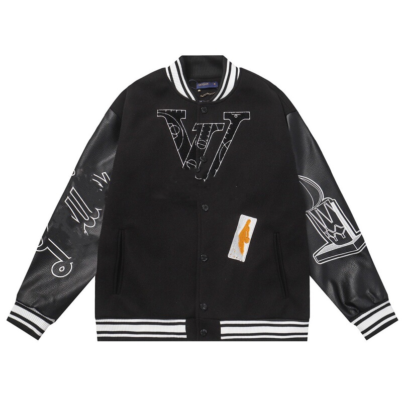High Ceiling Goods Donkey Family Union Famous Basketball Towel Embroidered Woolen Stitching Leather Men's and Women's Baseball Suit Jacket Coat High Ceiling Goods Donkey Family Union Famous Basketball Towel Embroidered Woolen Stitching Leather Men's and Women's Baseball Suit Jacket Coat