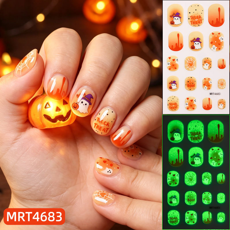 Zhengxiang Cross - Border New Christmas Night Kids Nail stick Halloween Shining funny Kids Cartoon manicura stick