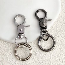 锌合金钳扣狗扣弹簧扣电镀钥匙圈diy开口配件圆环挂扣钥匙扣配件