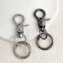 锌合金钳扣狗扣弹簧扣电镀钥匙圈diy开口配件圆环挂扣钥匙扣配件