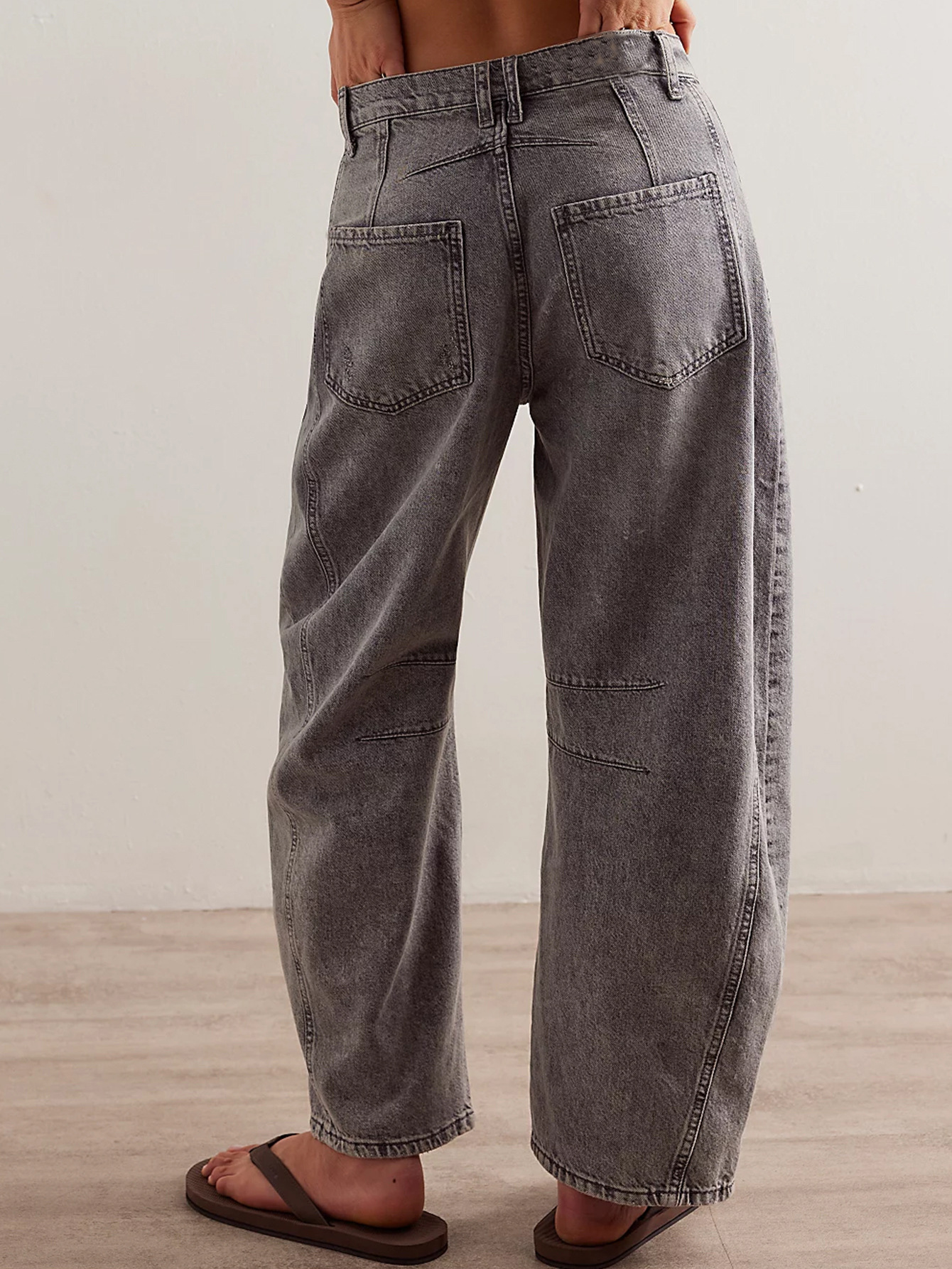 2023 New Cross-Border European And American Hot-Selling Fashion Casual Wide-Leg Loose Jeans For Women Mid-Low Waist_ecoleips.com