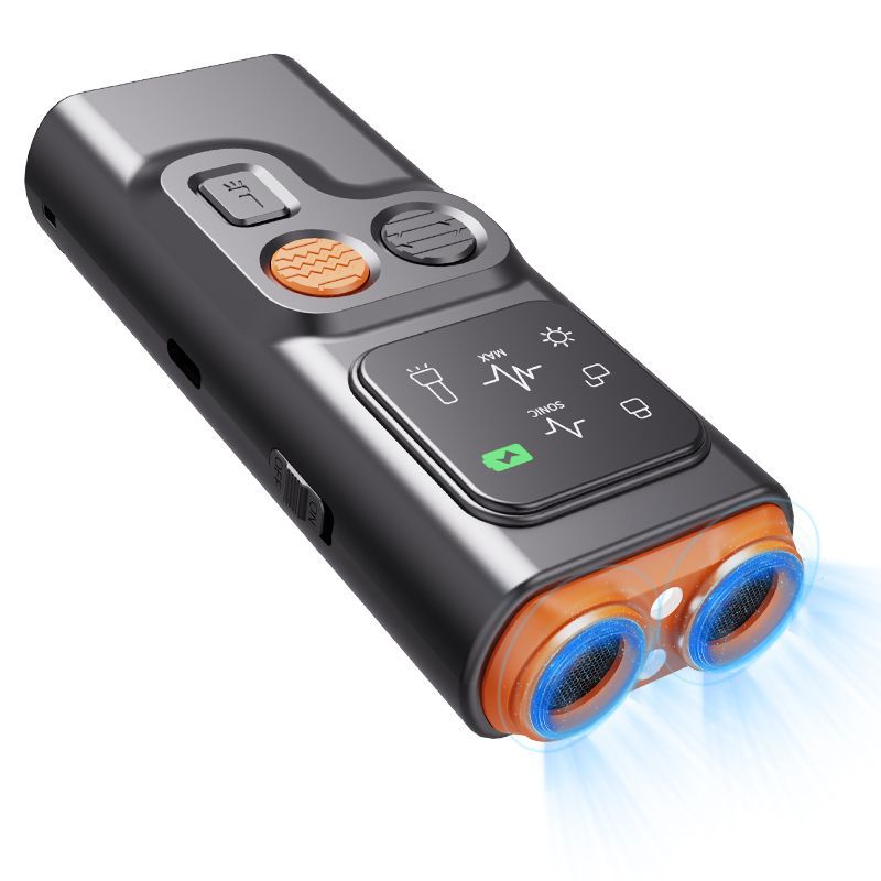 Transfronterizo ultrasonido conductor de perros doble sonda lámpara LED multifuncional entrenador de perros de mano amazon p7 image 6