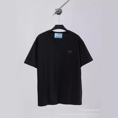 高バージョン24SS P家早春新商品ゆるいシンプル三角鉄ブランドロゴ半袖tシャツOS版INS