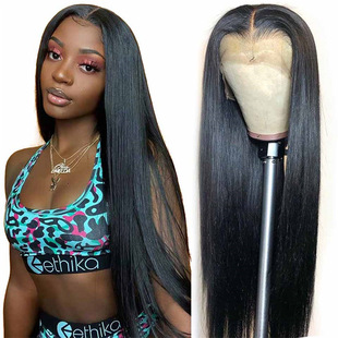 Amazon Cross-border European and American Wig Women's Wig African Wig Button Net High Temperature Chemical Fiber Long Straight Hair Cover