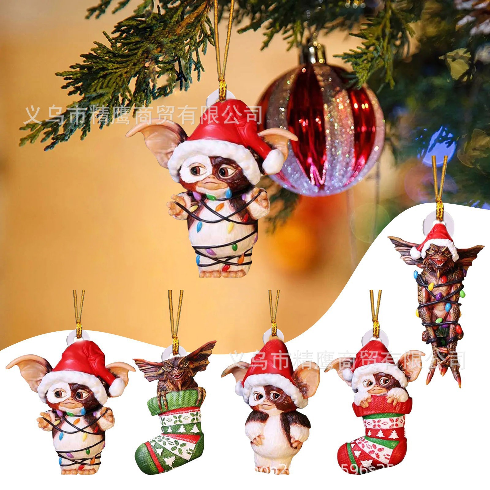 Cross-border Christmas creative acrylic new Christmas socks dog…