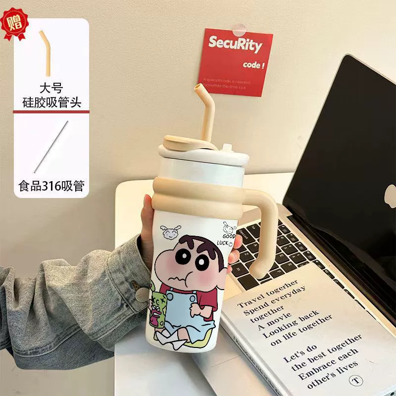 Ремень брюки Crayon Shinchan Офисная соломка чашка для изоляции большой емкости стакан для воды тонна автомобильная холодная ледяная чашка