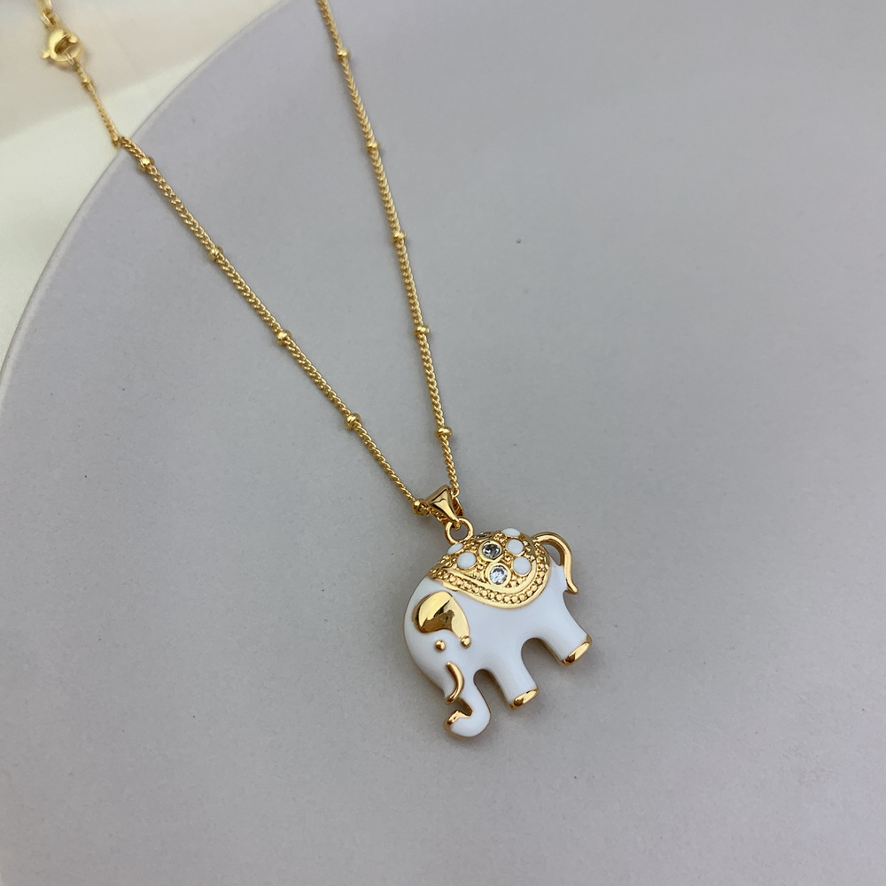 Women's Gender Simple Style Elephant Alloy Plating Women's Pendant Necklace