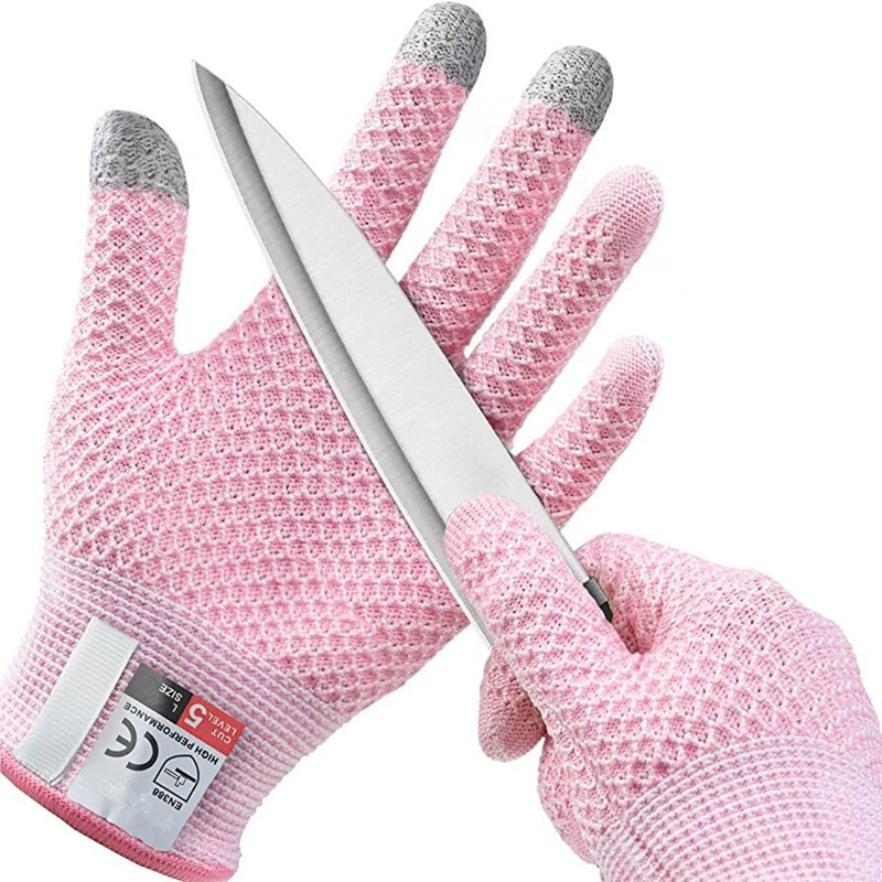 5级防割触摸屏防割手套菠萝纹手套厨房食品级屠宰杀鱼防切割手套