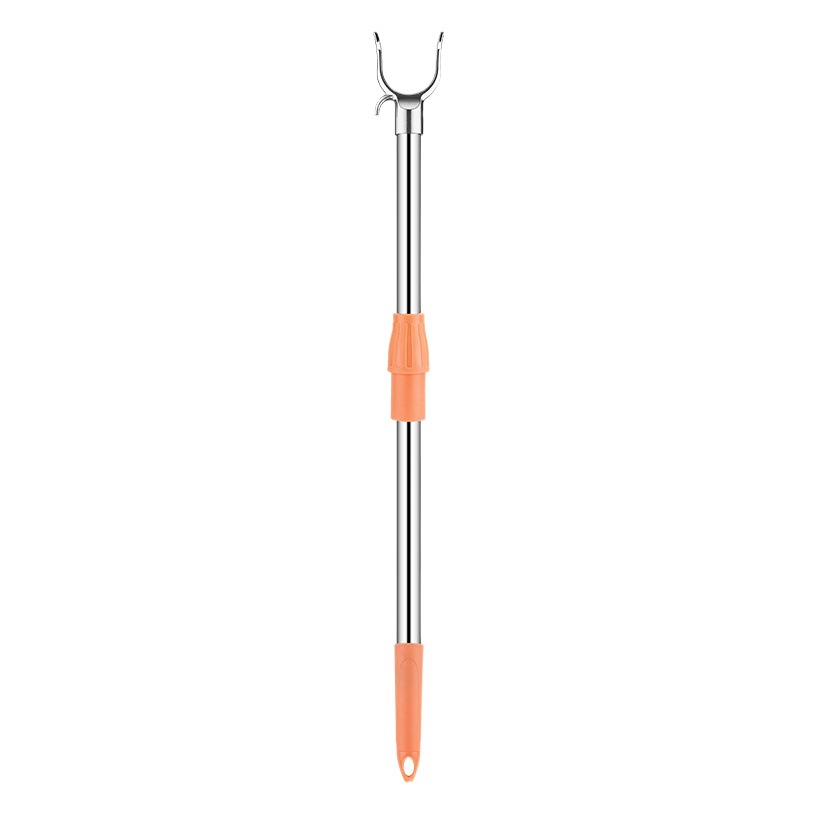 Household clothes pole free retractable stainless steel hanger support solid color aluminum alloy Fork head clothes pole balcony clothes fork
