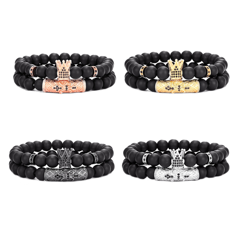 1 Piece Quantity Hip-Hop Geometric Crown Glass Unisex Bracelets