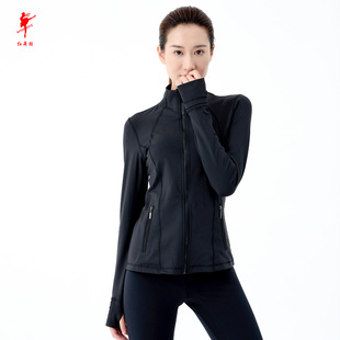 Red Dance Shoes Dance Wear Women's Yoga Jacket Zipper Long-Sleeved Sports Top Outdoor Morning Running Quick-Drying Women's Casual Wear