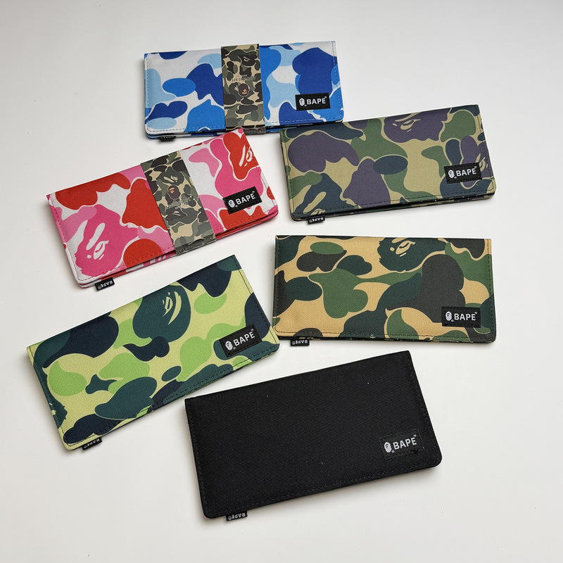 BAPE camouflage wallet for women, short card holder, trendy Oxford cloth, portable for daily use BAPE camouflage wallet for women, short card holder, trendy Oxford cloth, portable for daily use