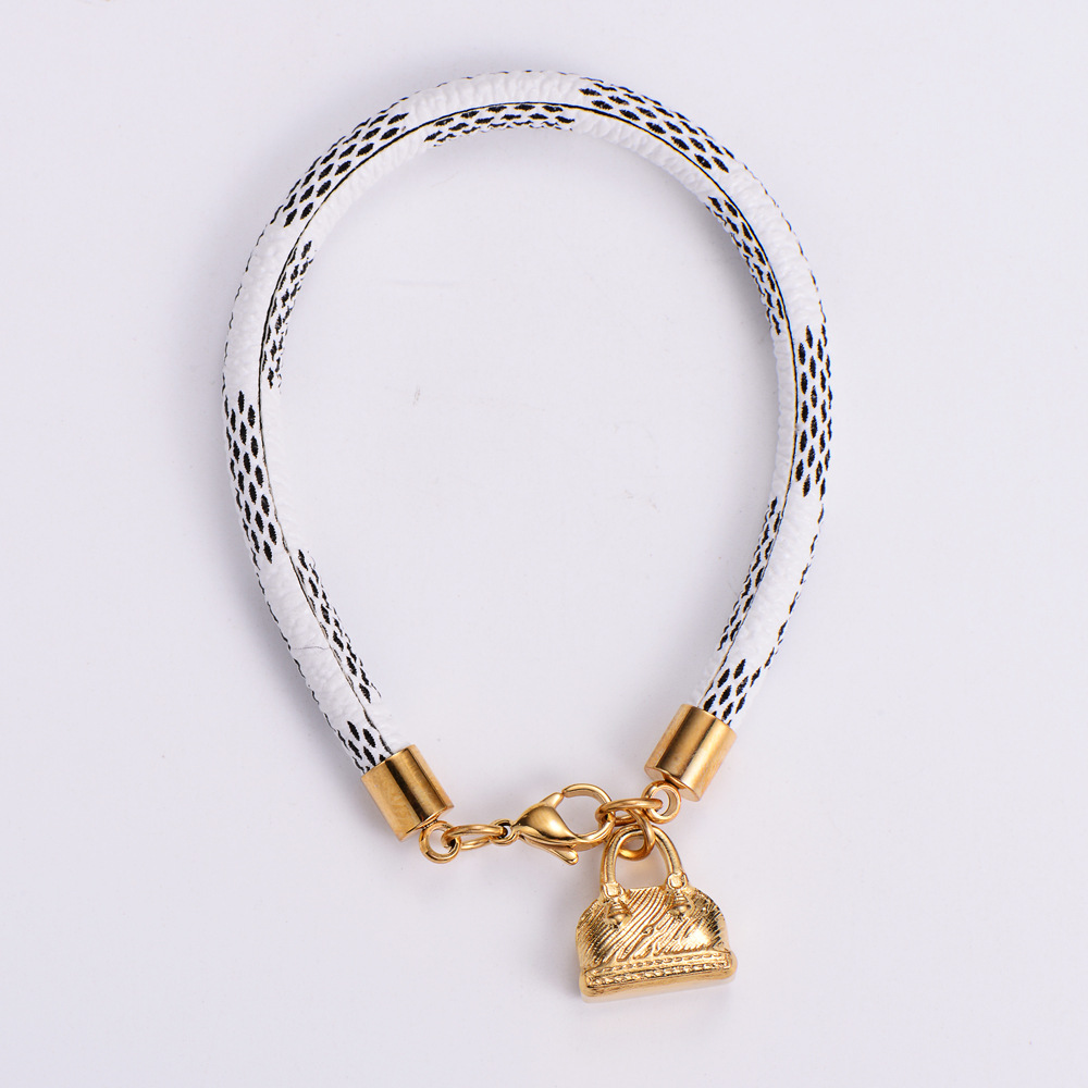 Simple Style Bag Titanium Steel Bracelets Plating Stainless Steel Bracelets