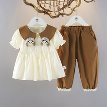 1-2-3岁女童夏季韩版短袖两件套童装新款女宝宝洋气儿童薄款套装