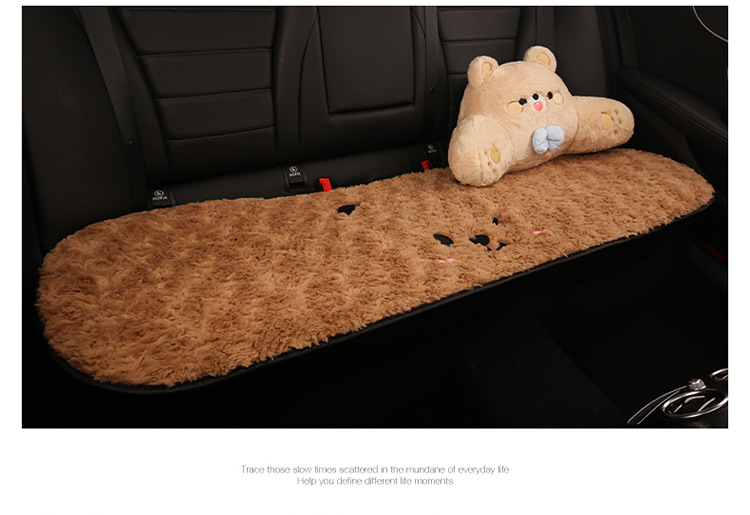 Winter Plush Cartoon Car Seat Cushion for Car Use to Keep Warm and Cold, Special Seat Cushion with Cute Little Waist, Non-Slip and Free of Binding