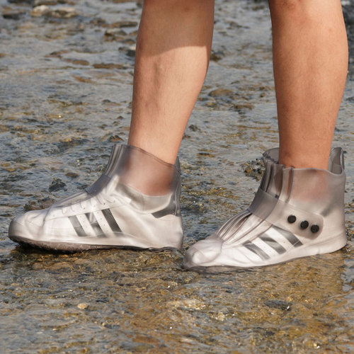 Factory Direct Sale Children's & Women's Rain Boots, Fashionable Unisex Transparent Thickened Student Waterproof Buckle PVC Water Shoes