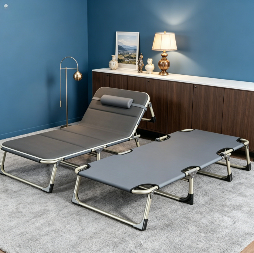 New Folding Bed, Single-Person Office Nap Bed, Portable Reclining Chair, Hospital Bed, Simple Nap Bed, Camping Bed
