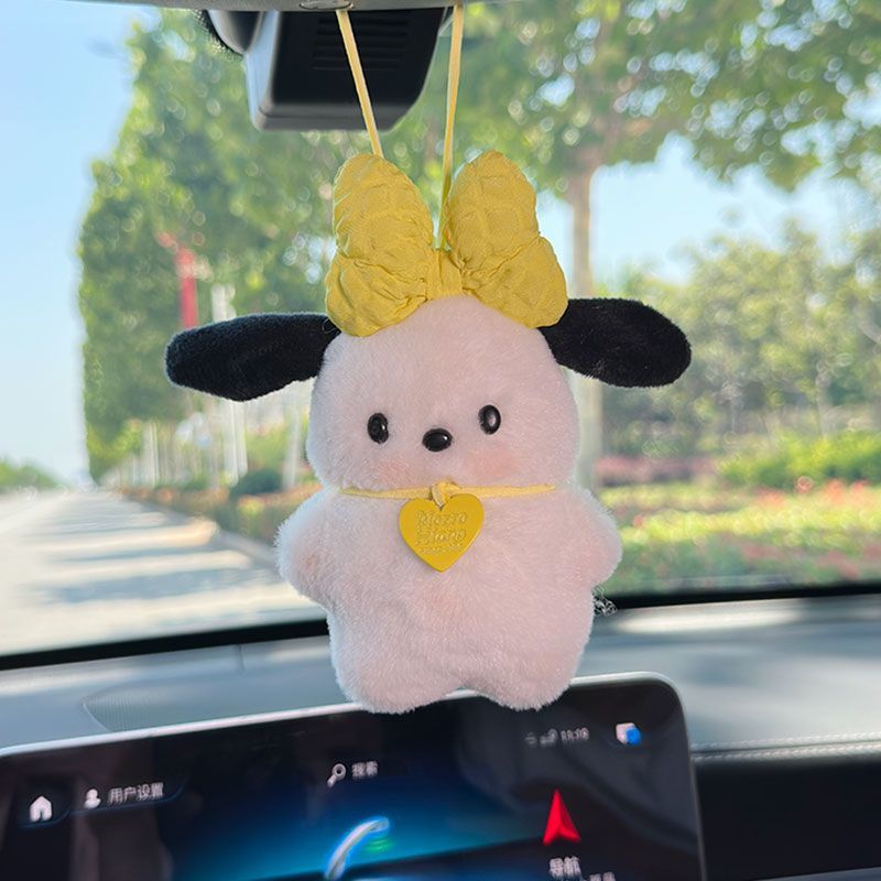 Cartoon Pacha perros colgantes de automóviles colgantes de espejo retrovisor lindo muñeca de peluche colgantes de regalo personalidad colgantes de automóviles