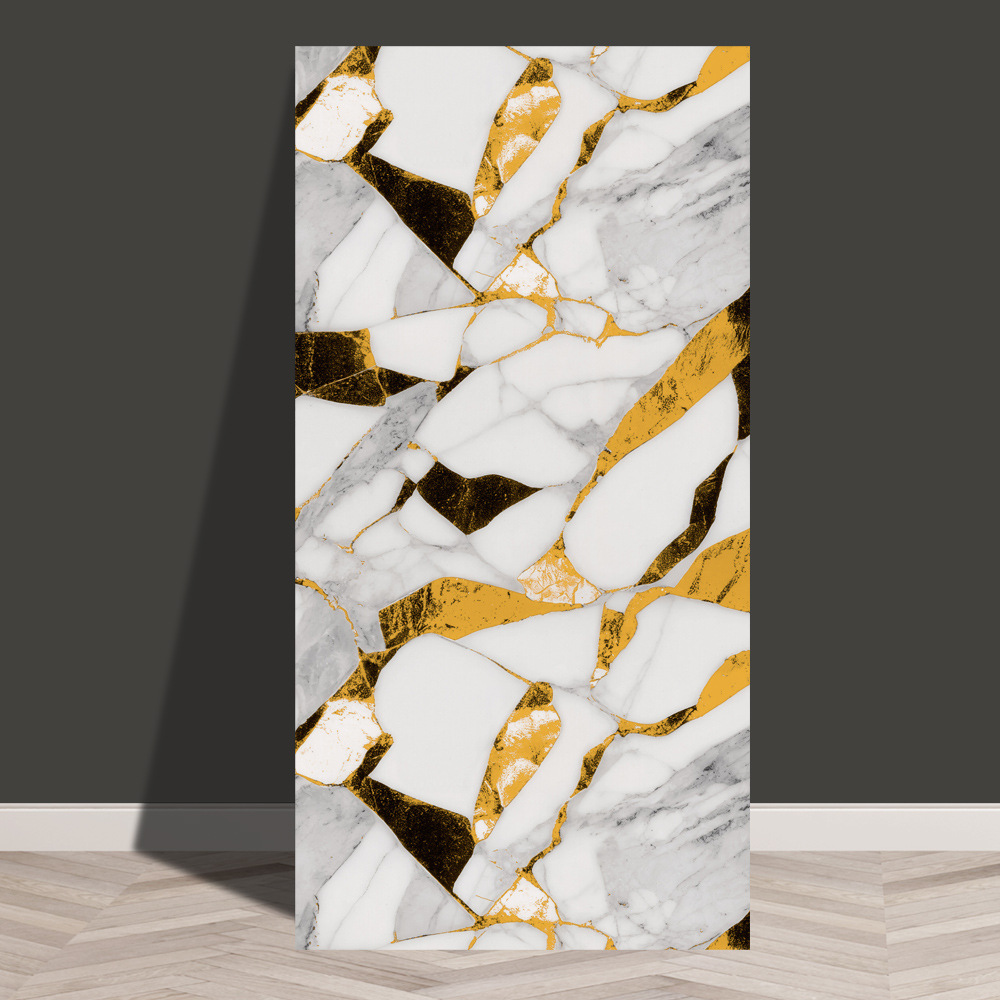 azulejos imitados mármol pegatinas de pared PVC placa de aluminio y plástico decoración papel pintado impermeable a prueba de humedad papel pintado autoadhesivo pegatinas de cocina