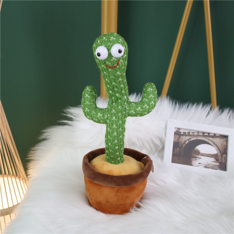 Cross-border Foreign Trade New Enchanting Dancing Cactus Plush Electric Toy Can Sing And Twist Vibrato Charging