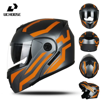 Motorcycle Safety Supplies – Supply of Electric Motorcycle Helmets - matt-gray-orange-stripes-s