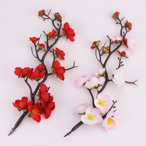 Baked cake decoration plum blossom branches 3D simulation plum blossom branches birthday celebration cake decoration ornaments
