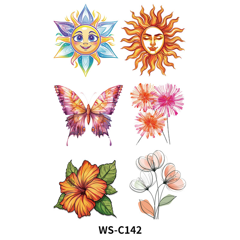 Nuevo punto brillante tatuaje pegatina impermeable y resistente al sudor dibujos animados para niños dinosaurio unicornio insecto tatuaje pegatina