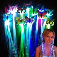 12Pcs Glow Hair Braid LED Luminous Flower Hair Clip Light Up